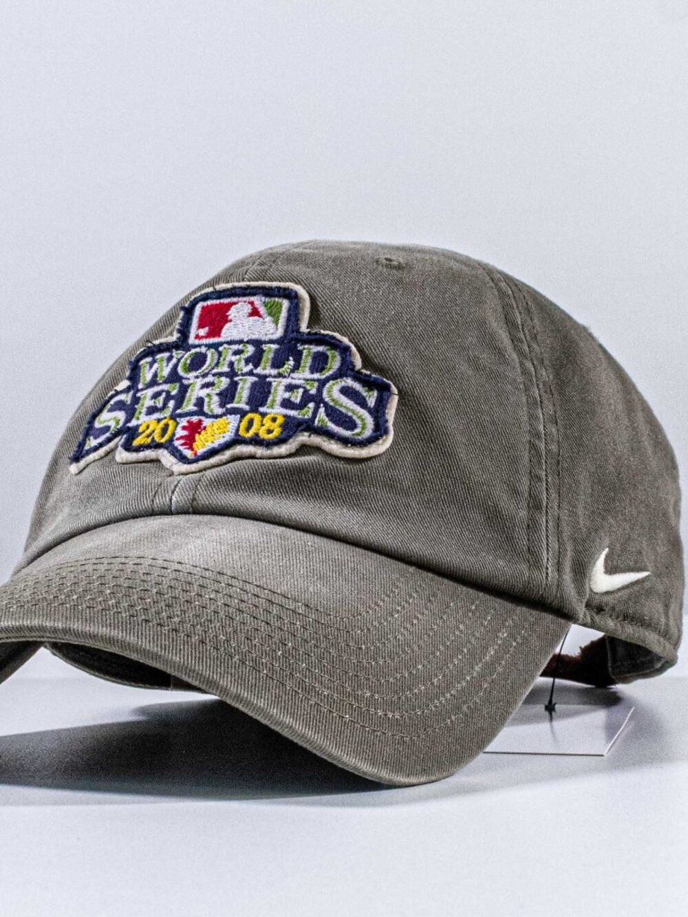 MLB World Series 2008 Nike Hat Vintage Faded Strapback Dad Cap